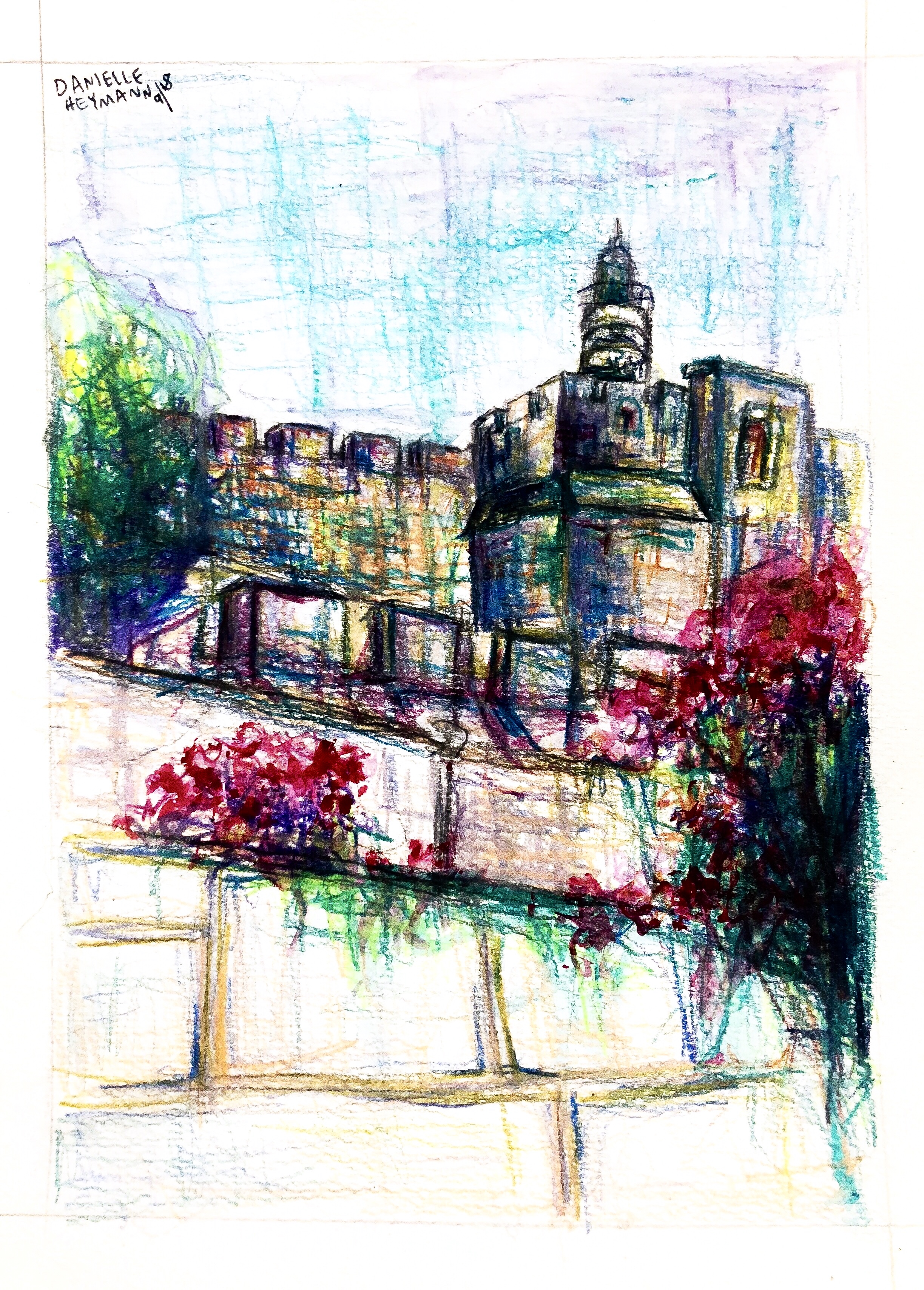 Tower_of_David-ColoredPencil